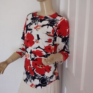 Red,white,navy ,3/4 sleeve top